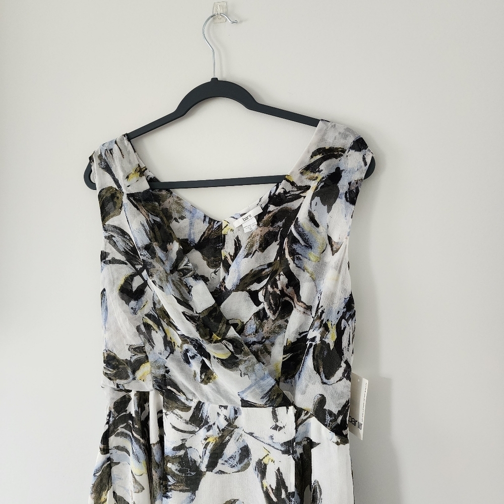 Bar III Dress Womens XL Handkerchief Hem Bayou Flower Flowy Sleeveless - Picture 2 of 6